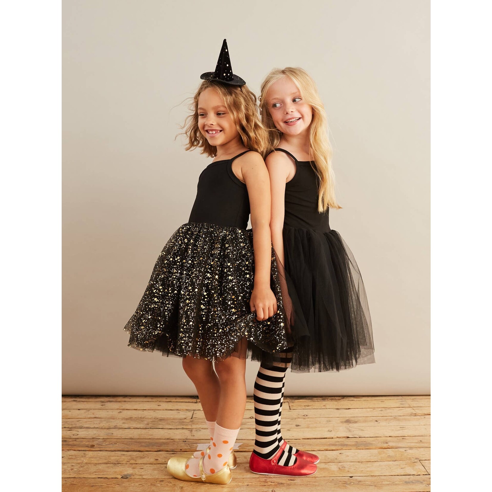 bob & blossom black & gold sparkle dress