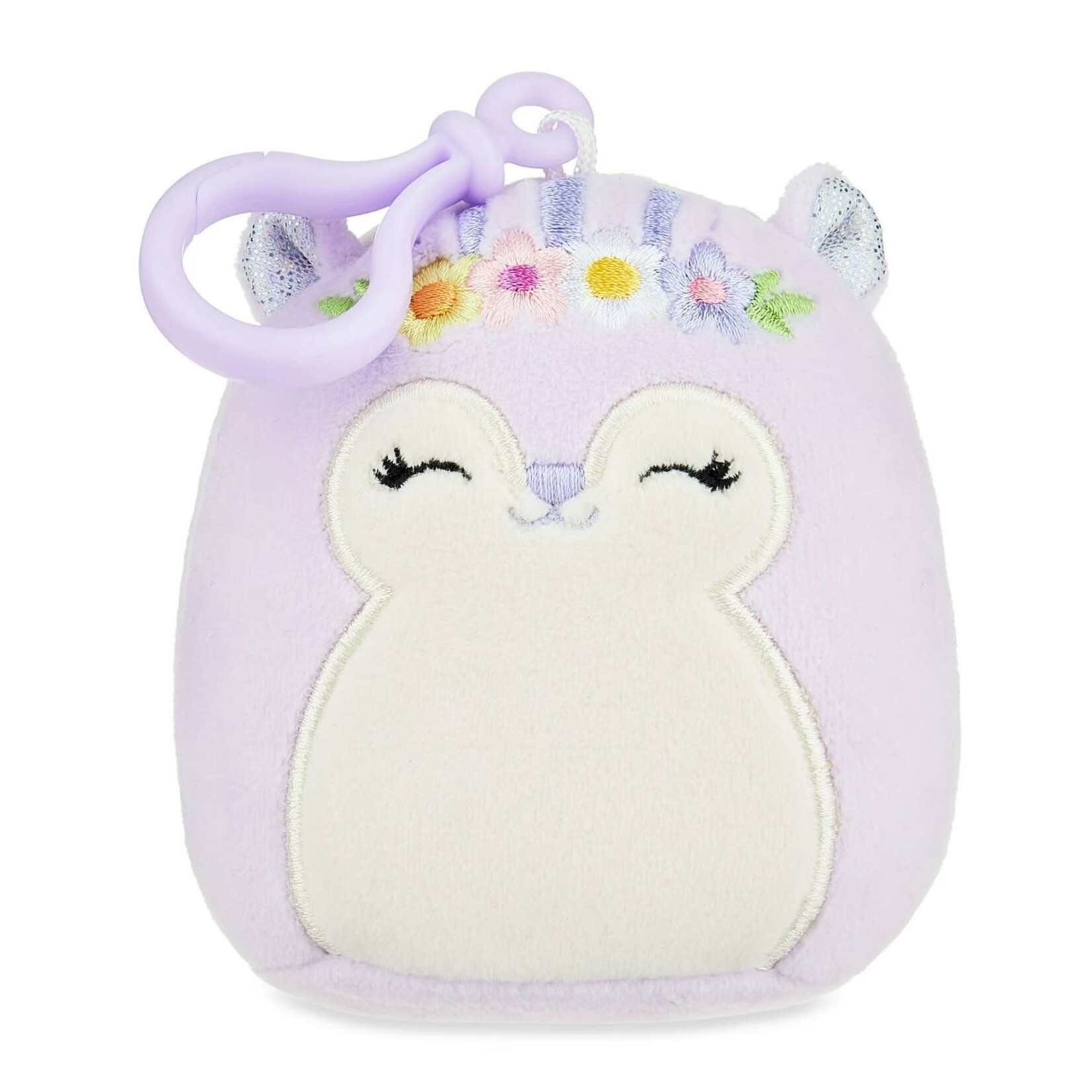squishmallows sydnee the squirrel backpack clip