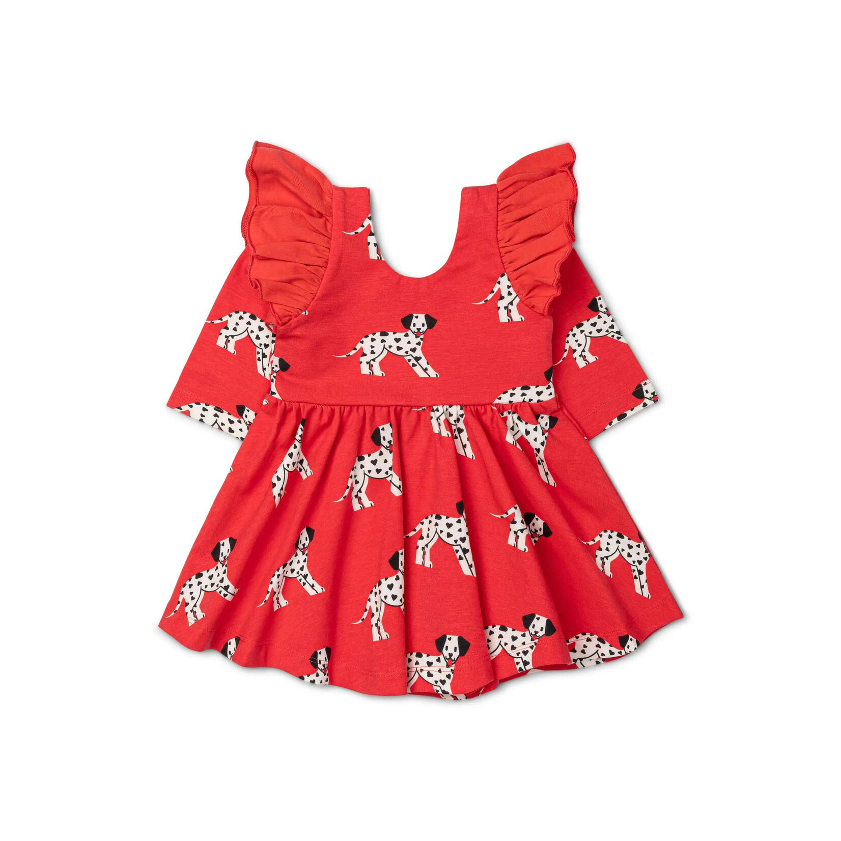 monica + andy red dalmatian twirl dress