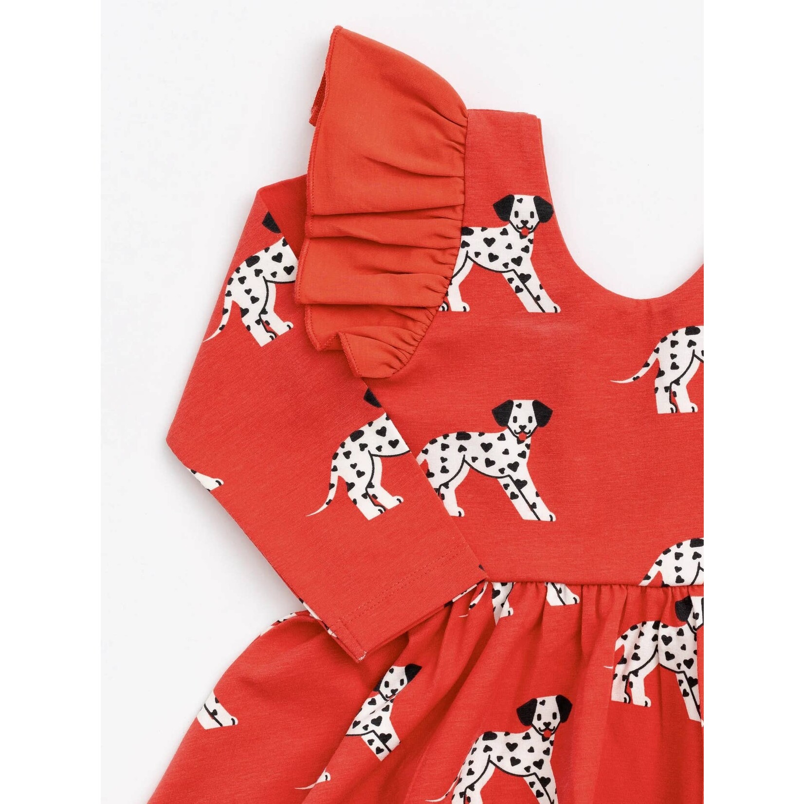 monica + andy red dalmatian twirl dress