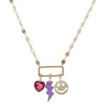 jane marie purple lightening charm necklace