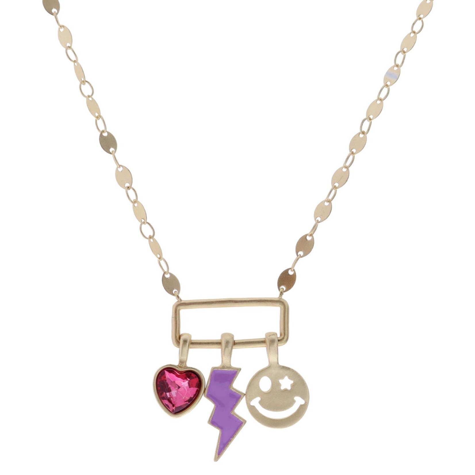 jane marie purple lightening charm necklace