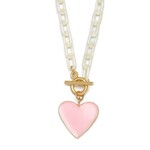 jane marie pink heart chain necklace