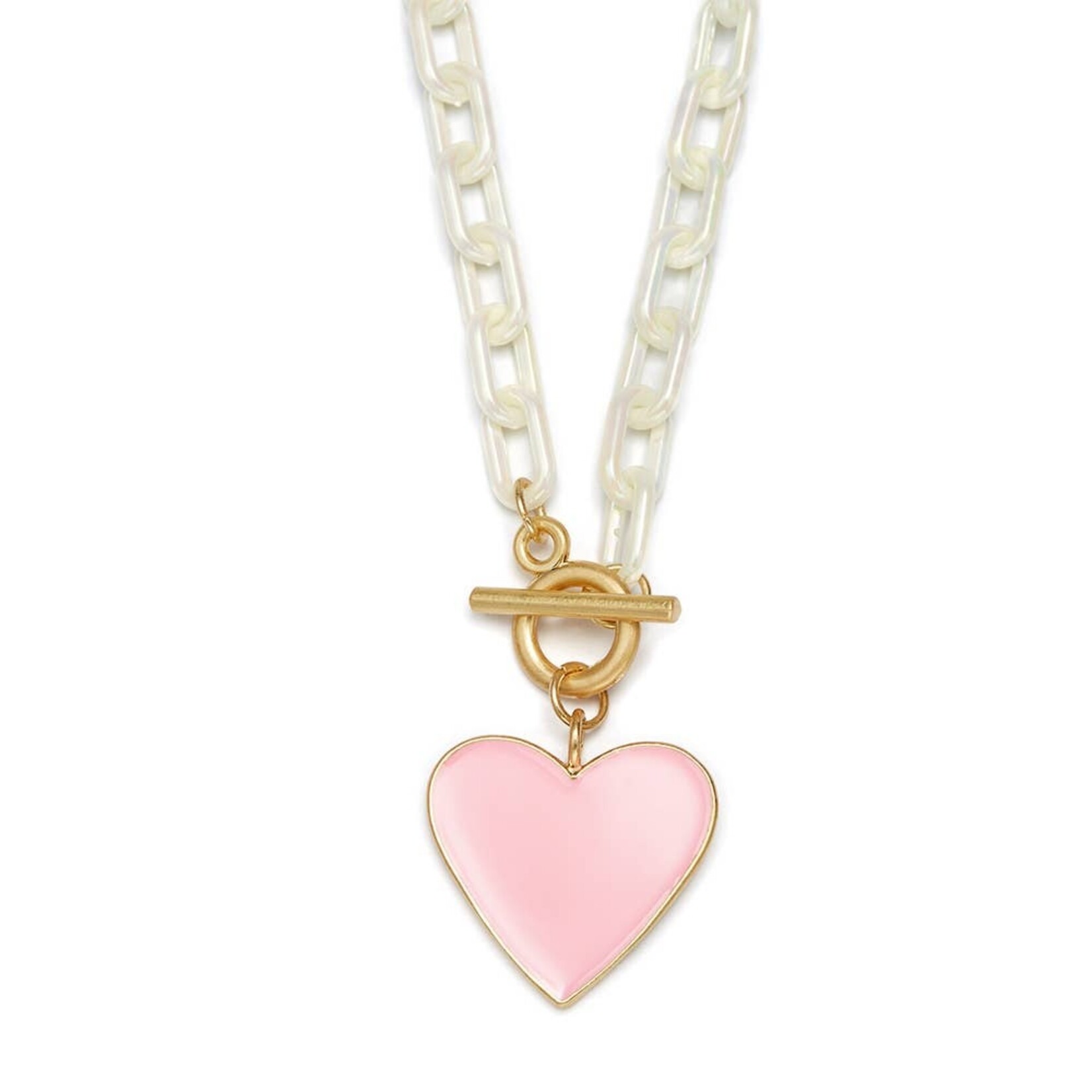 jane marie pink heart chain necklace