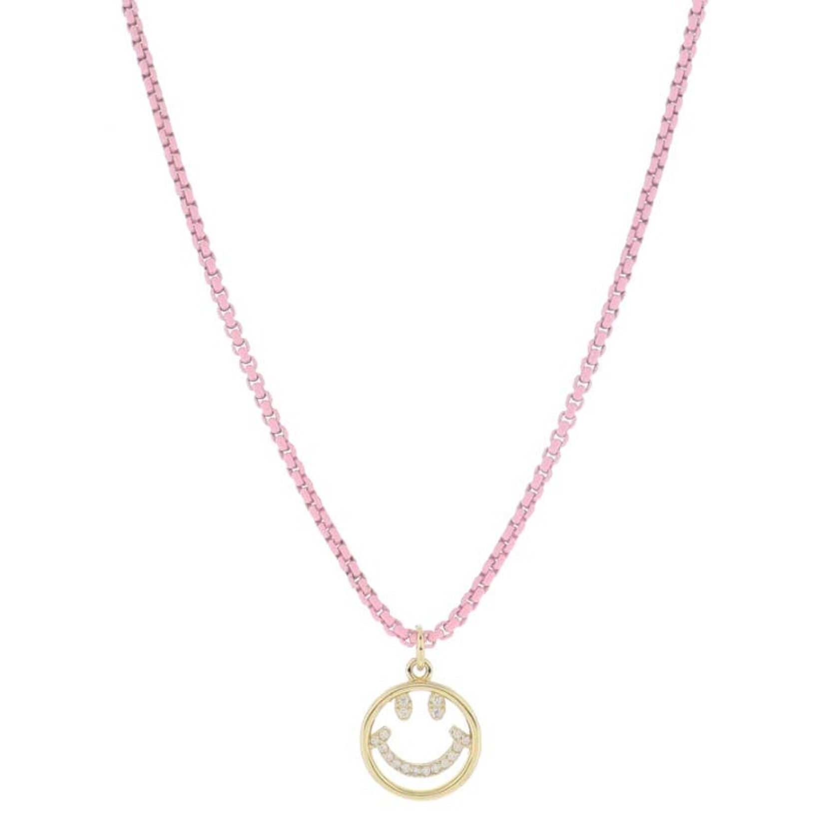 jane marie diamond smiley pink necklace