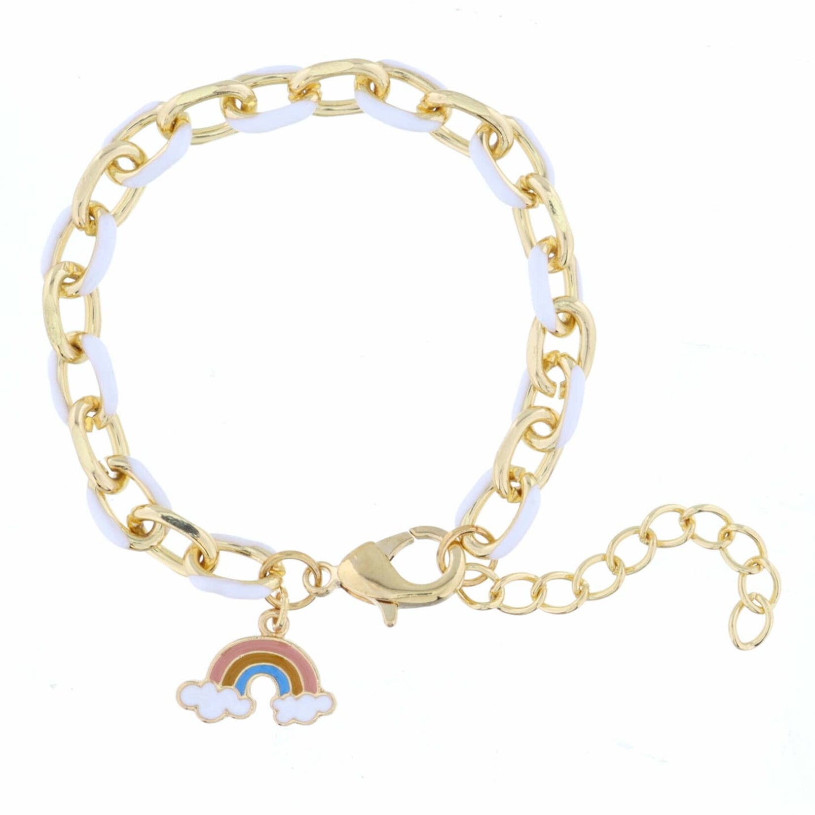 jane marie white enamel rainbow bracelet
