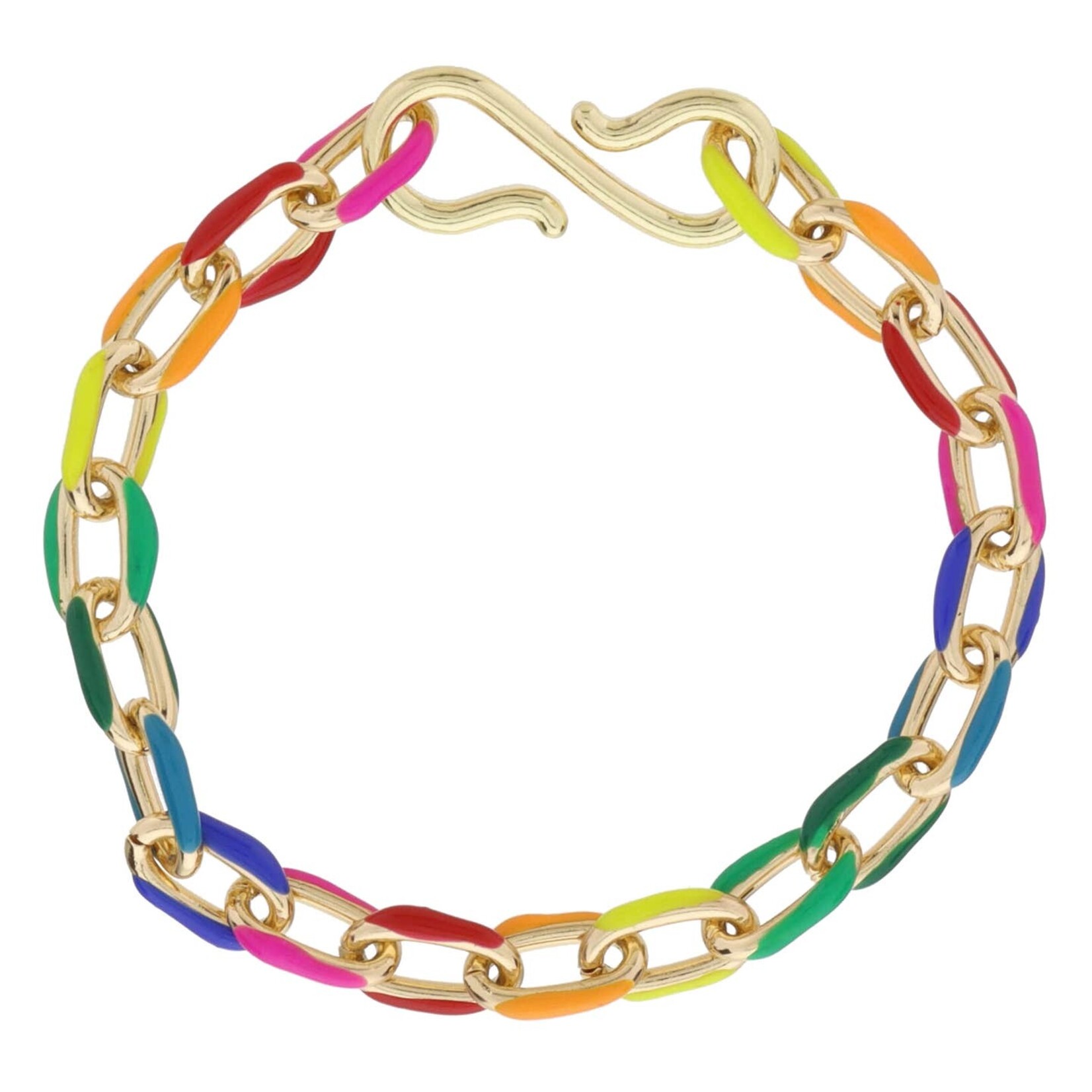 jane marie rainbow enamel link bracelet
