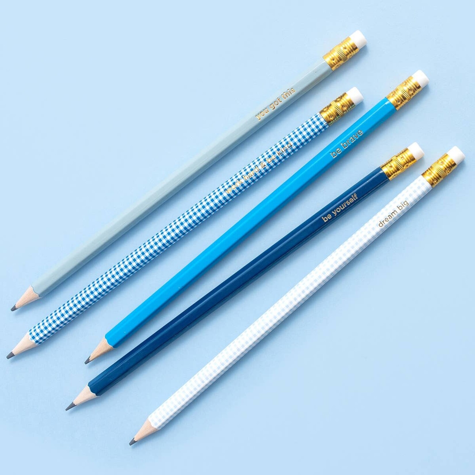 taylor elliott motivational gingham pencil set