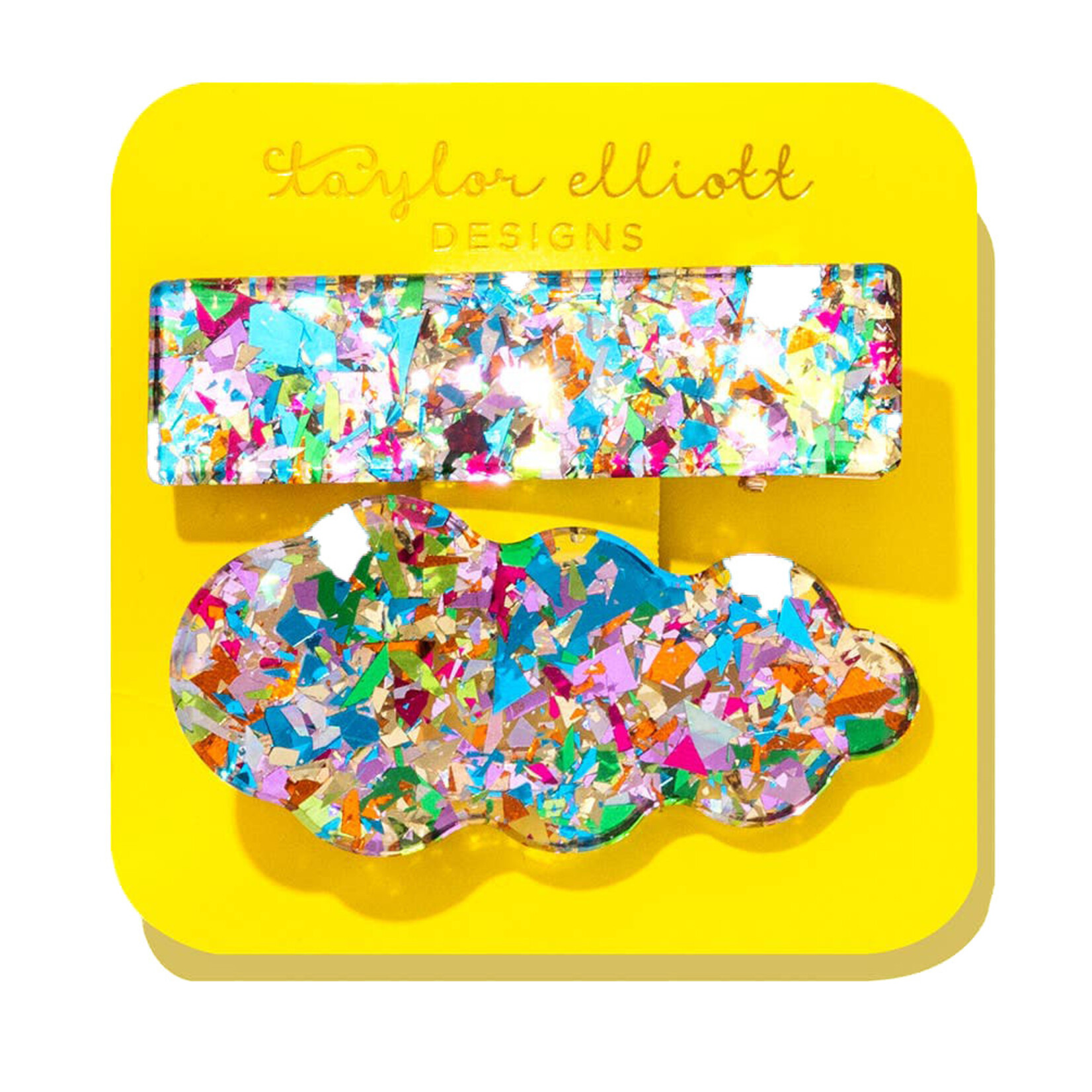 taylor elliott colorful confetti hair clip set