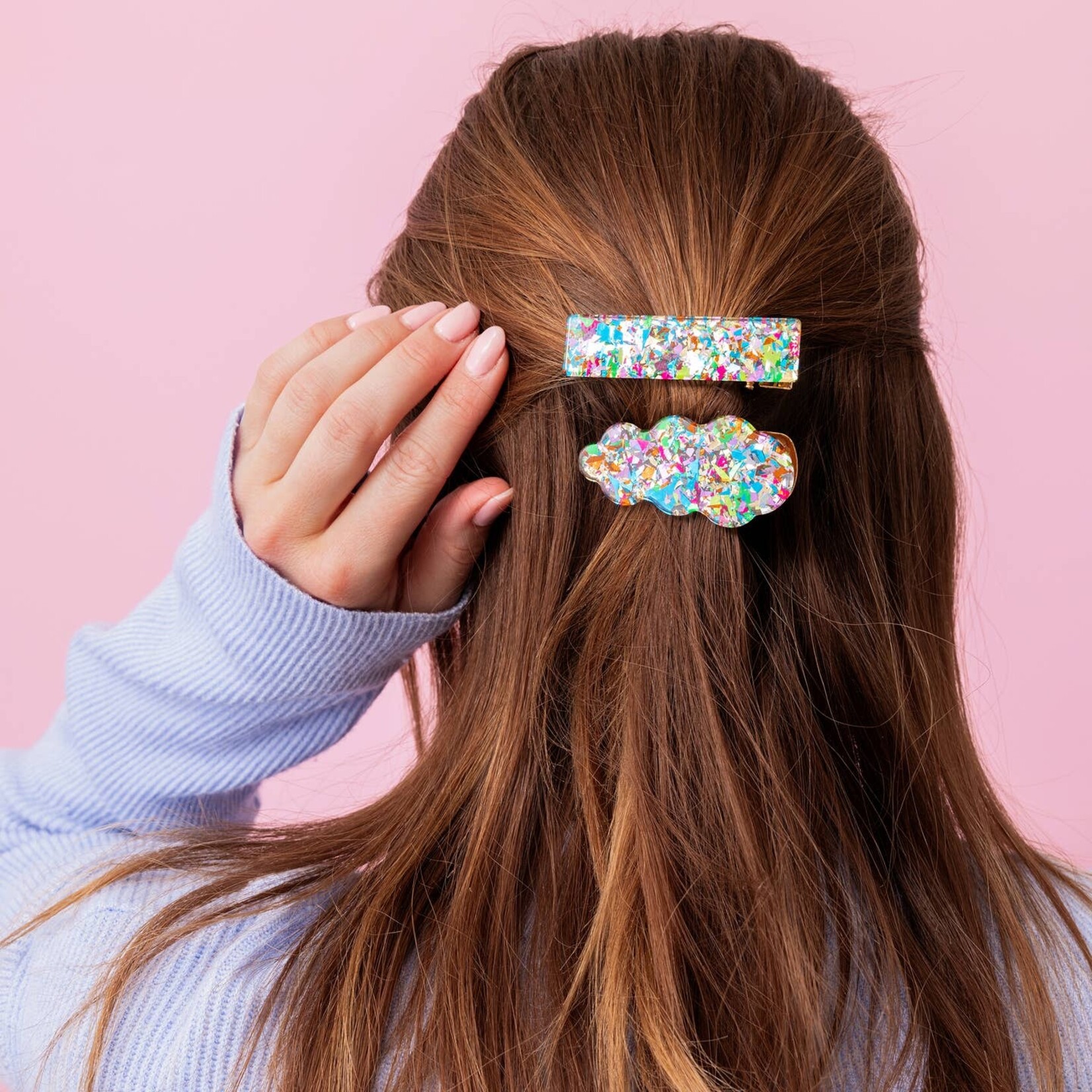 taylor elliott colorful confetti hair clip set