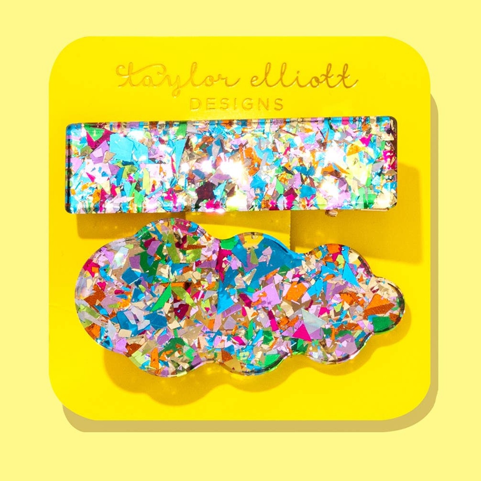 taylor elliott colorful confetti hair clip set