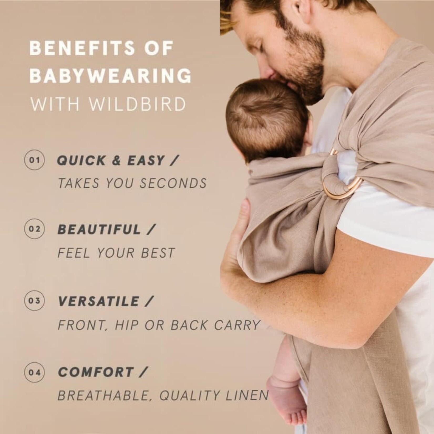 wildbird desert lark linen ring sling