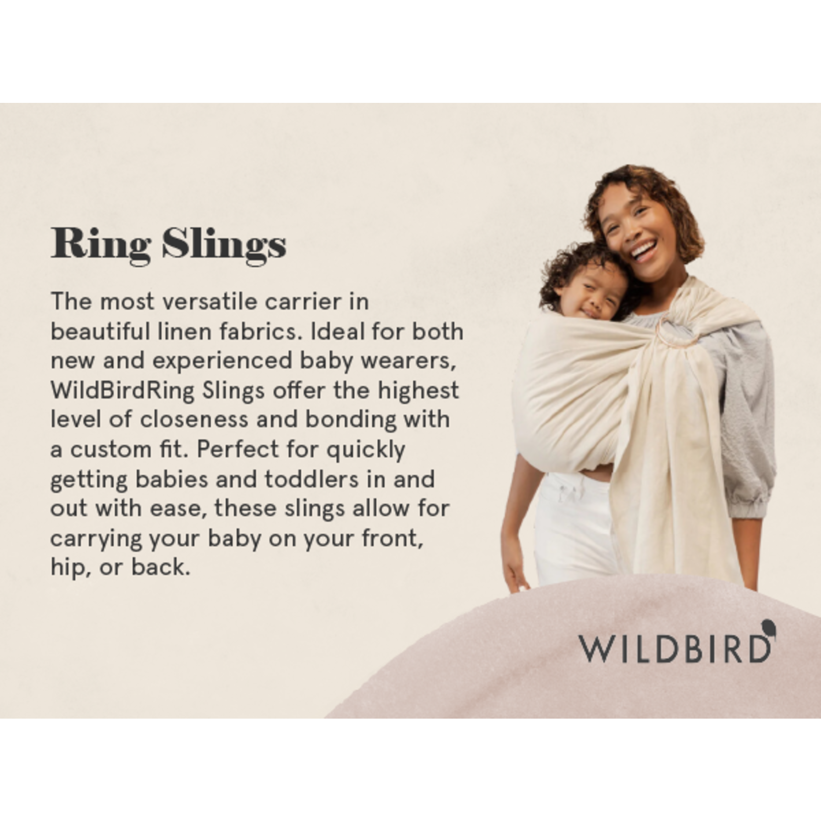 wildbird desert lark linen ring sling