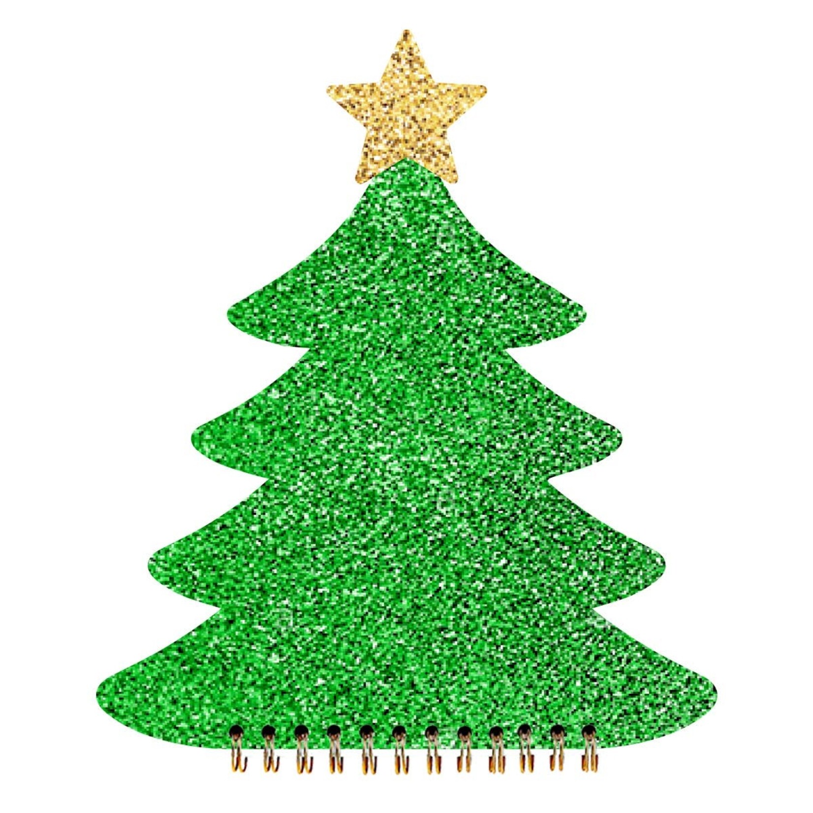 soiree-sisters christmas tree glitter notebook