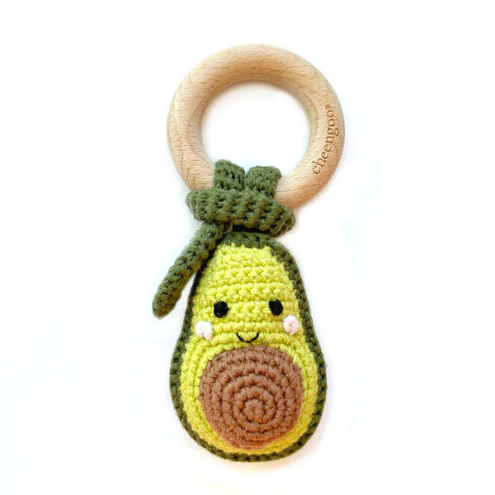cheengoo avocado teething rattle