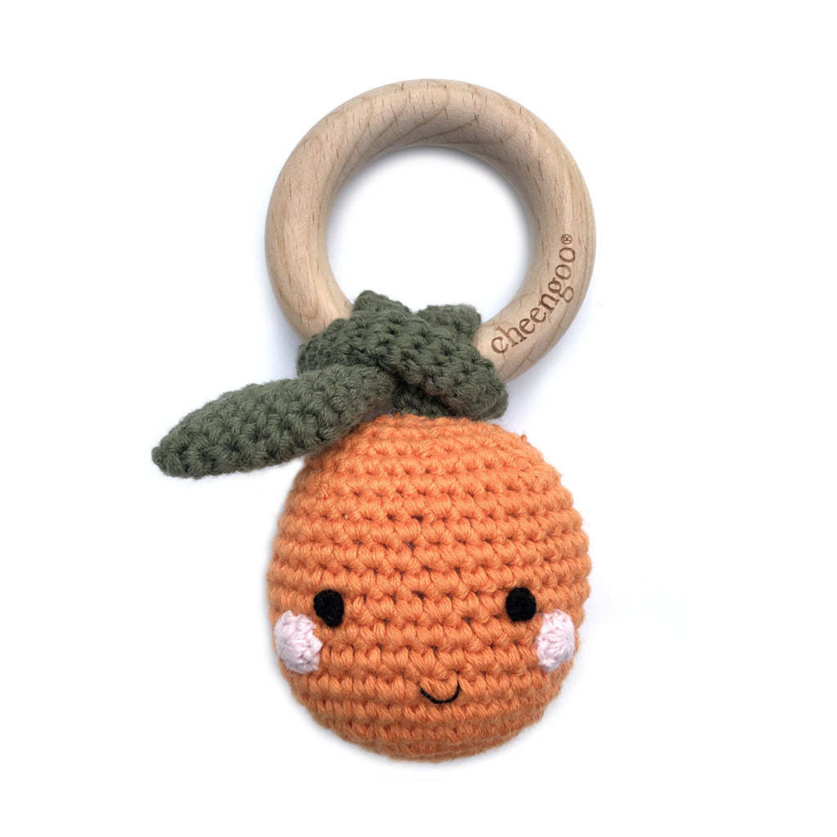 cheengoo orange teething rattle