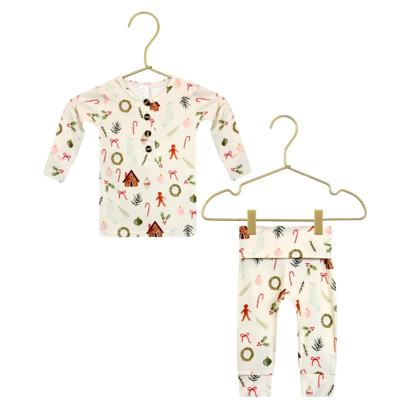 lou lou and company buddy holiday top & bottom set