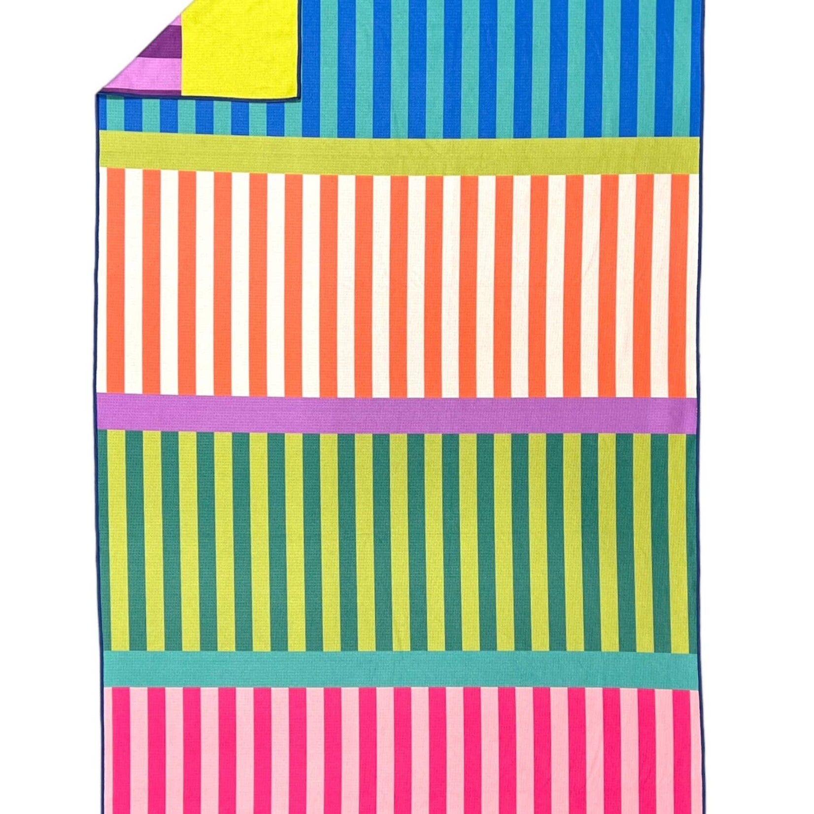 crae. home piper pink stripe REVERSIBLE pool towel