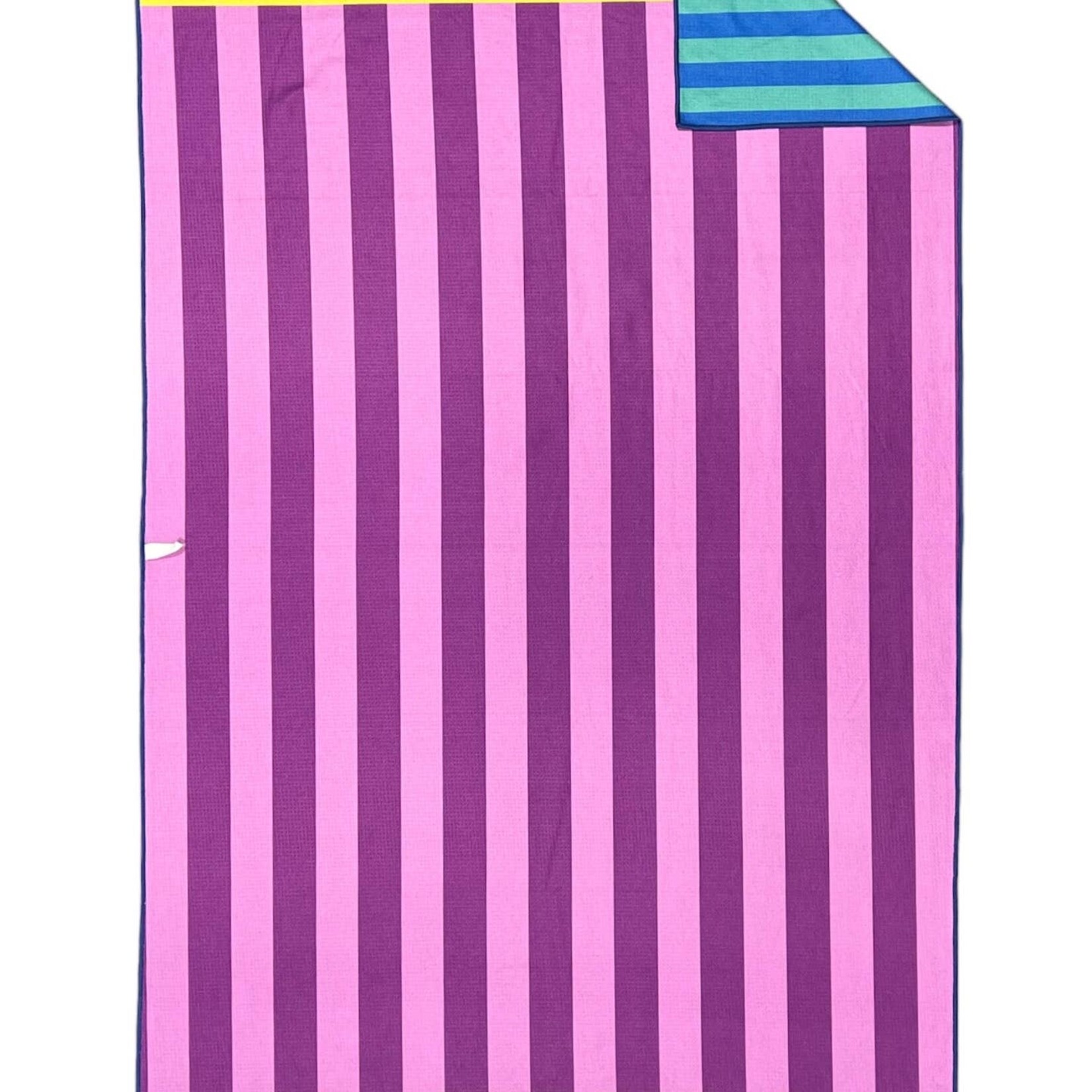 crae. home piper pink stripe REVERSIBLE pool towel