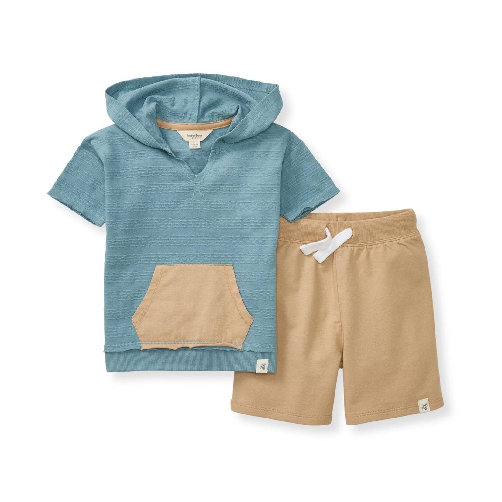 burt's bees blue hooded short & short set