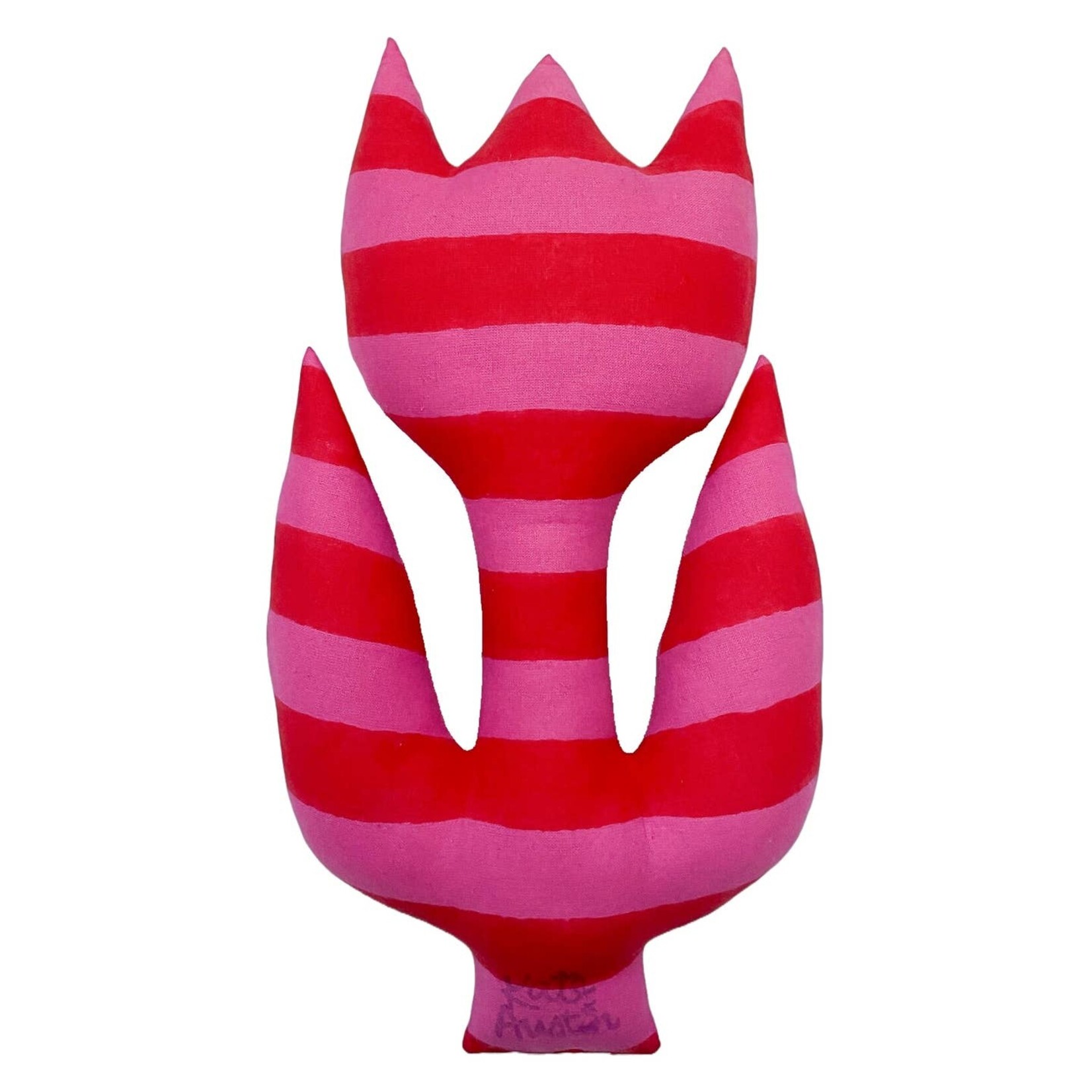 kate austin designs pink stripe tulip pillow