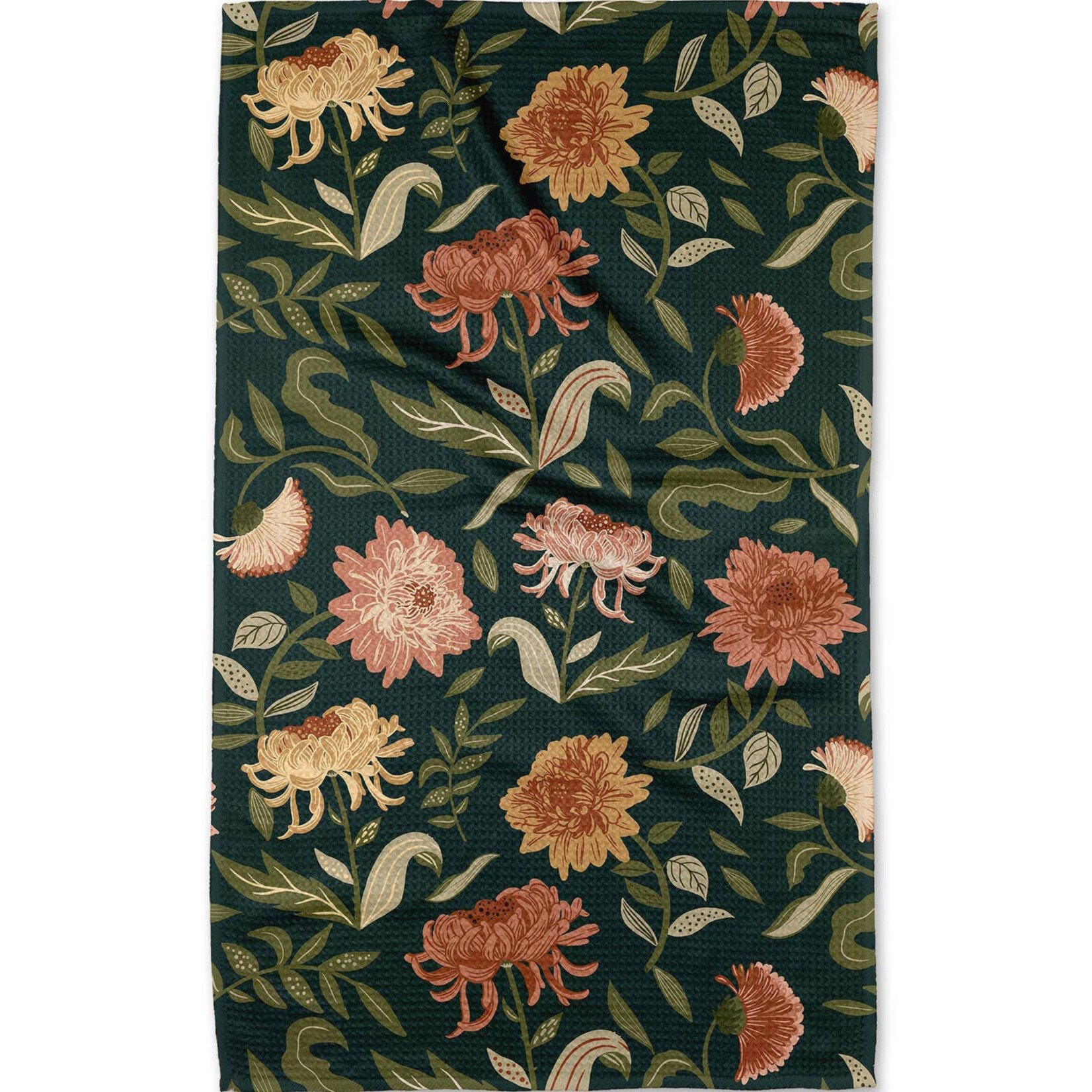 geometry chrysanthemums in november GEOMETRY tea towel