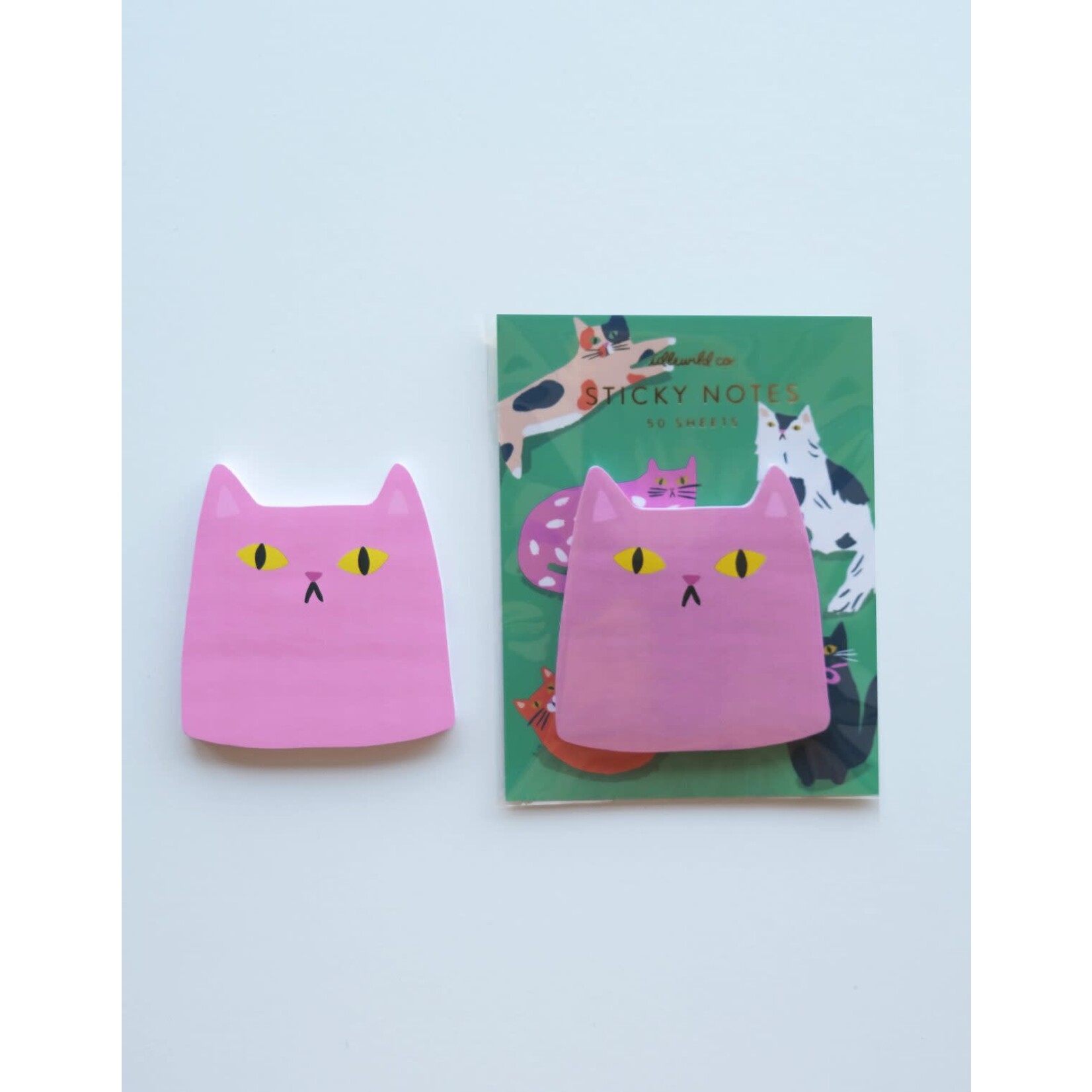 idlewild co. pink cat sticky notes