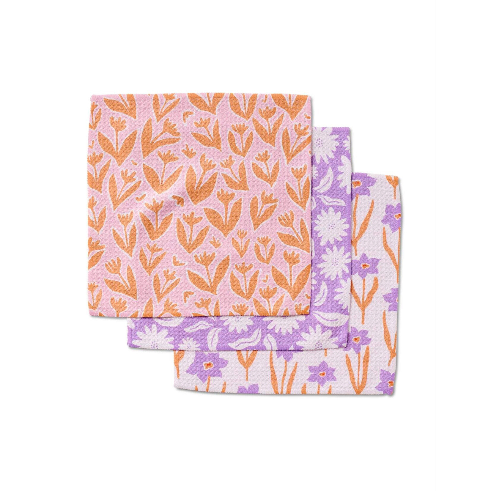 geometry spring flowers dishcloth