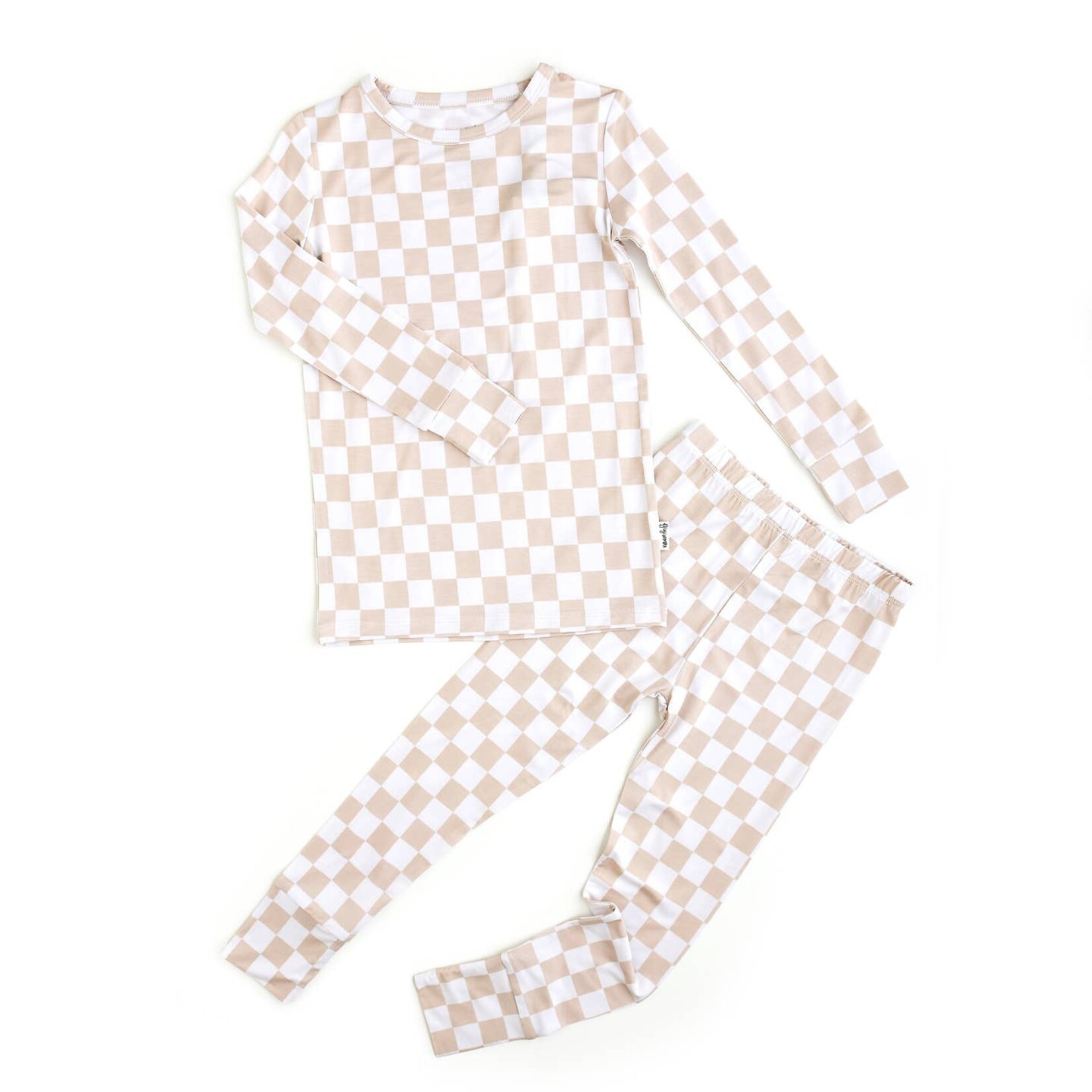 gigi and max tan check pajama set