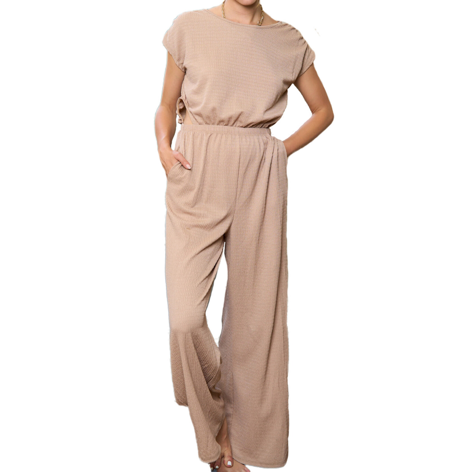 jade by jane mocha side cutout jumpsuit