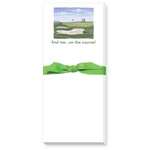 donovan designs find me... on the course! notepad