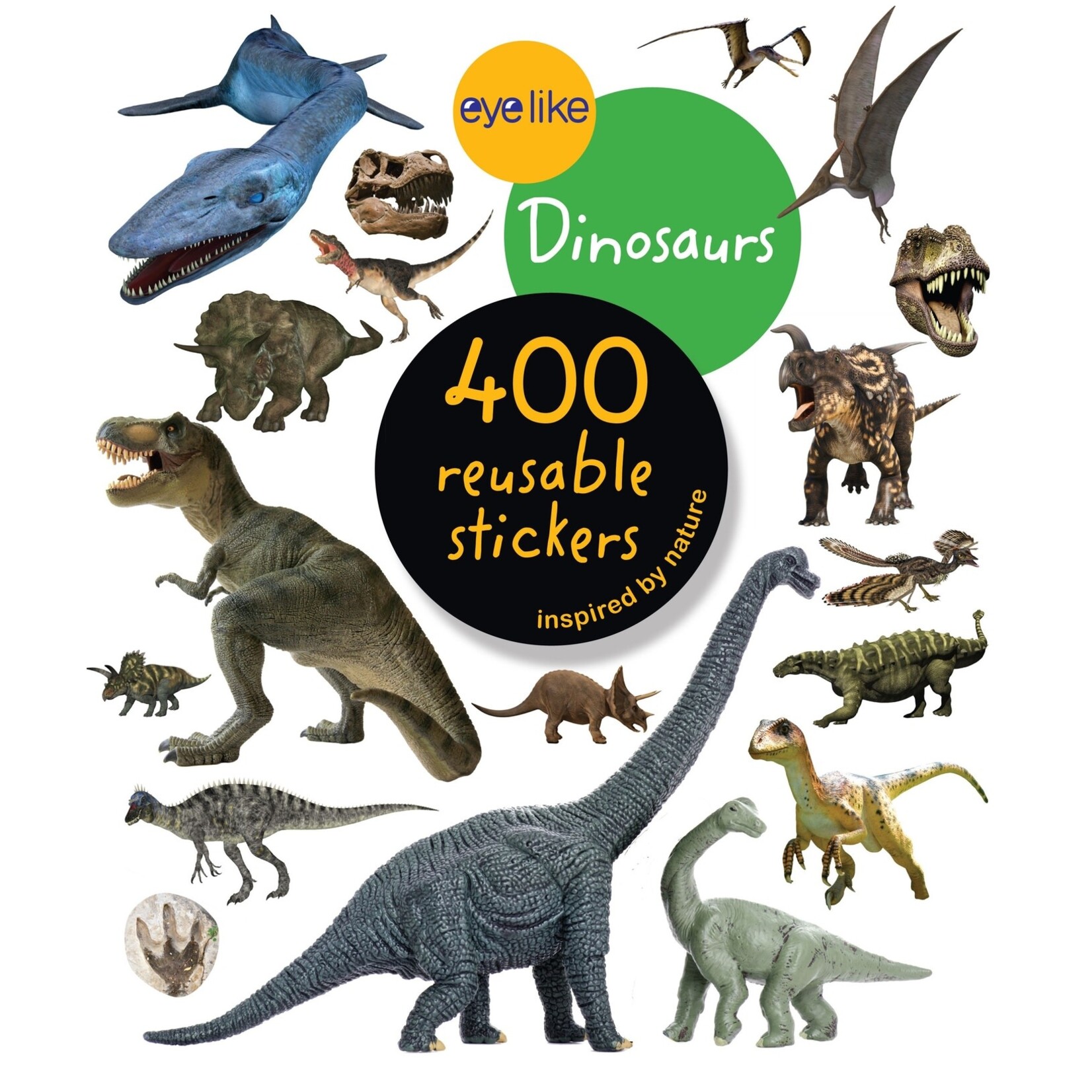 eye like 400 reusable DINOSAUR stickers