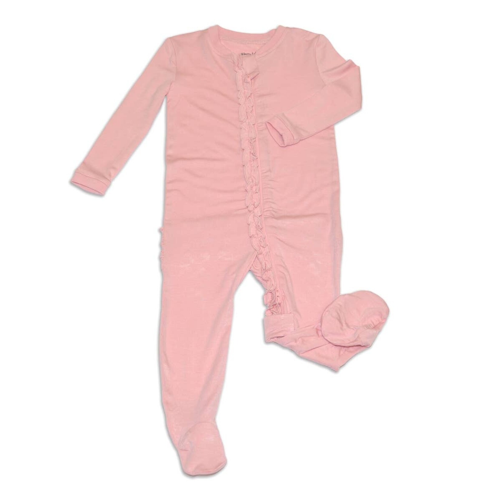 silkberry baby pink ruffle sleeper