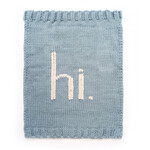 huggalugs hi. blue knit blanket