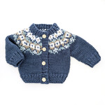 huggalugs blue fairisle button cardigan sweater