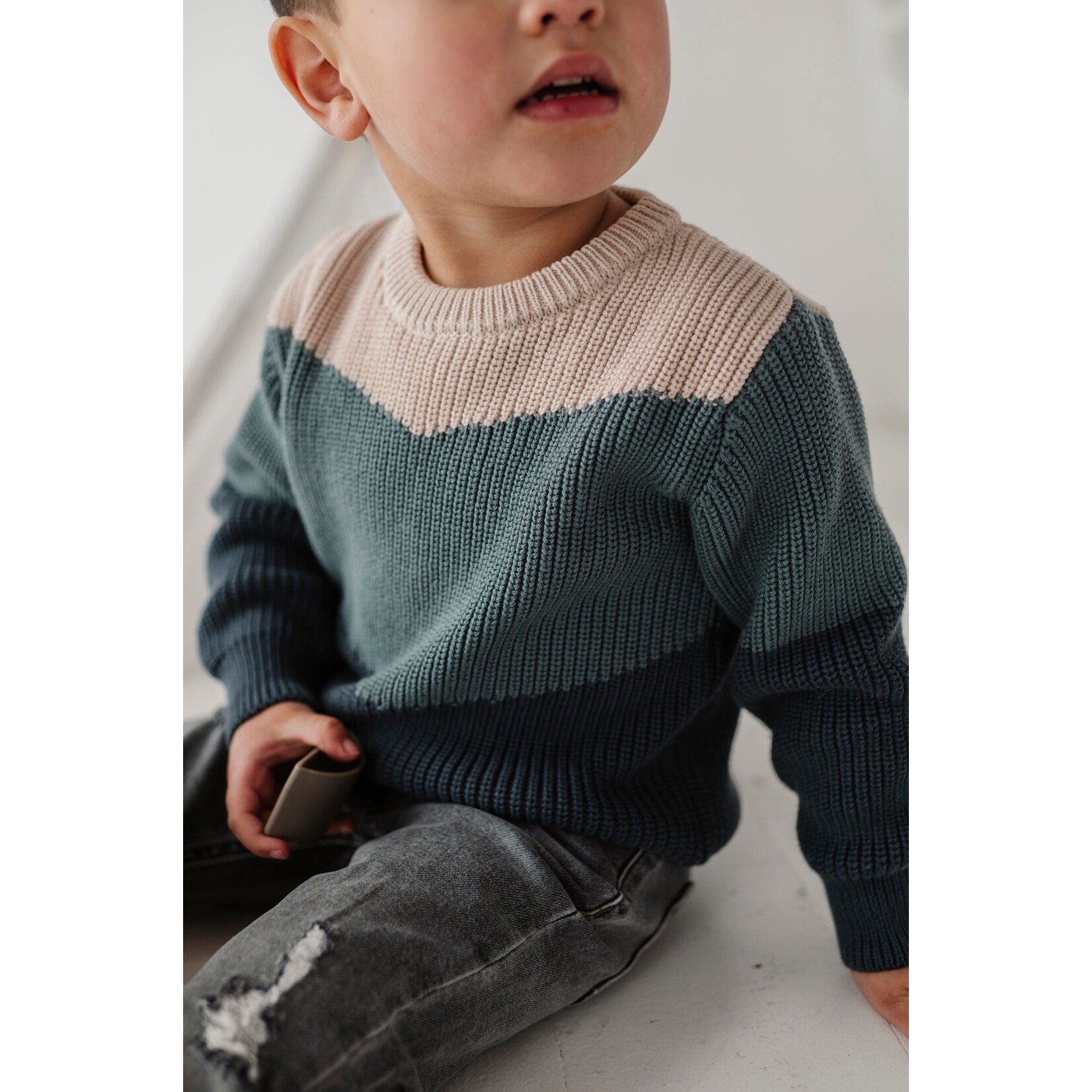 baby sprouts colorblock knit sweater