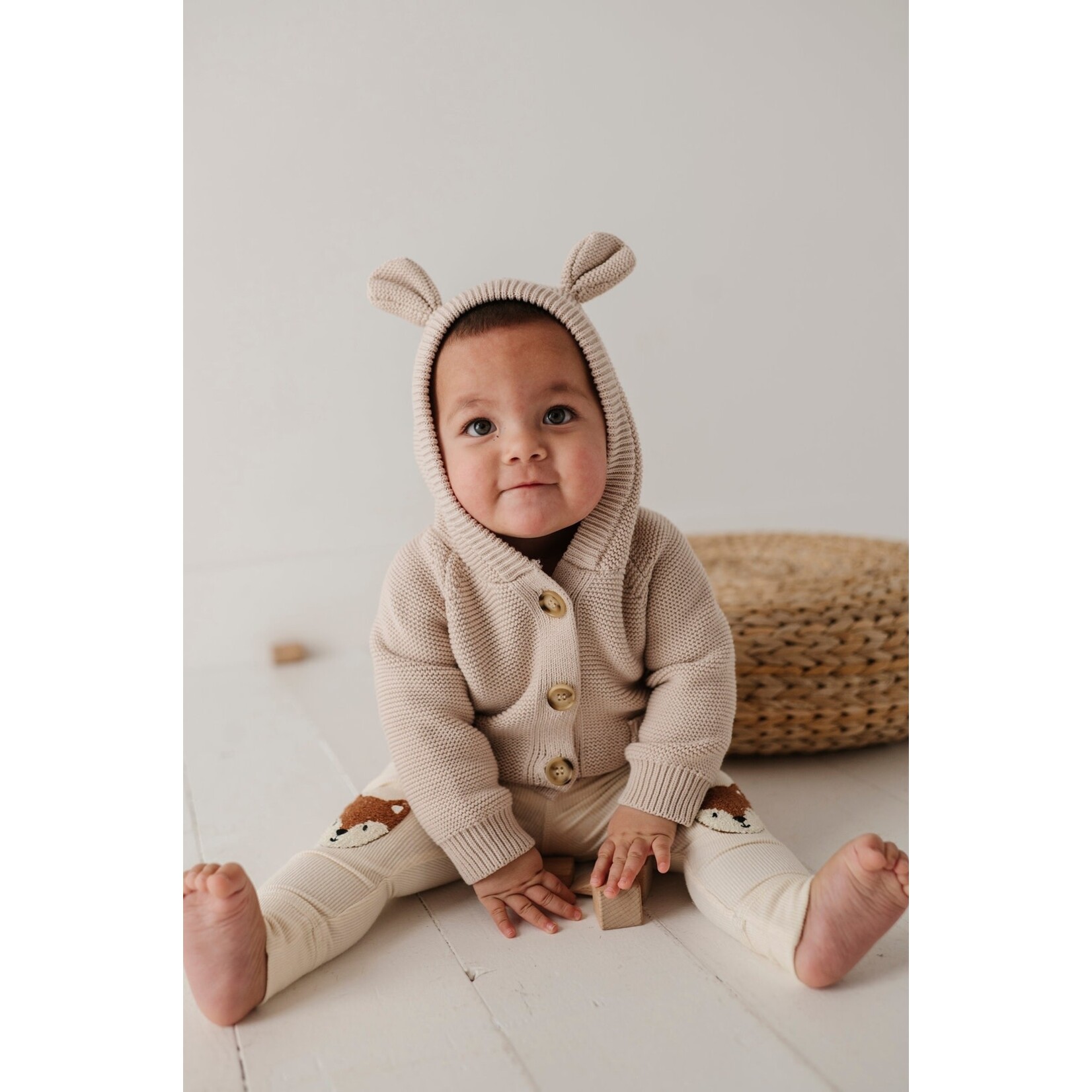 baby sprouts knit hooded cardigan