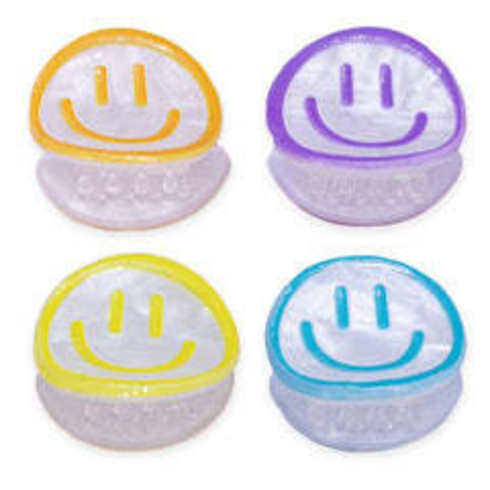 frog sac smiley face hair claw clips-4 pack