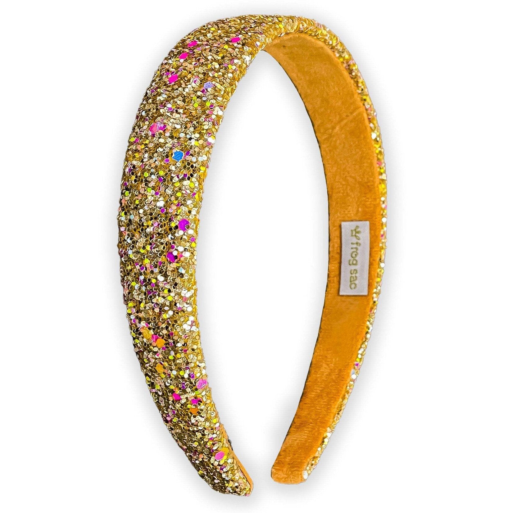 frog sac gold glitter headband