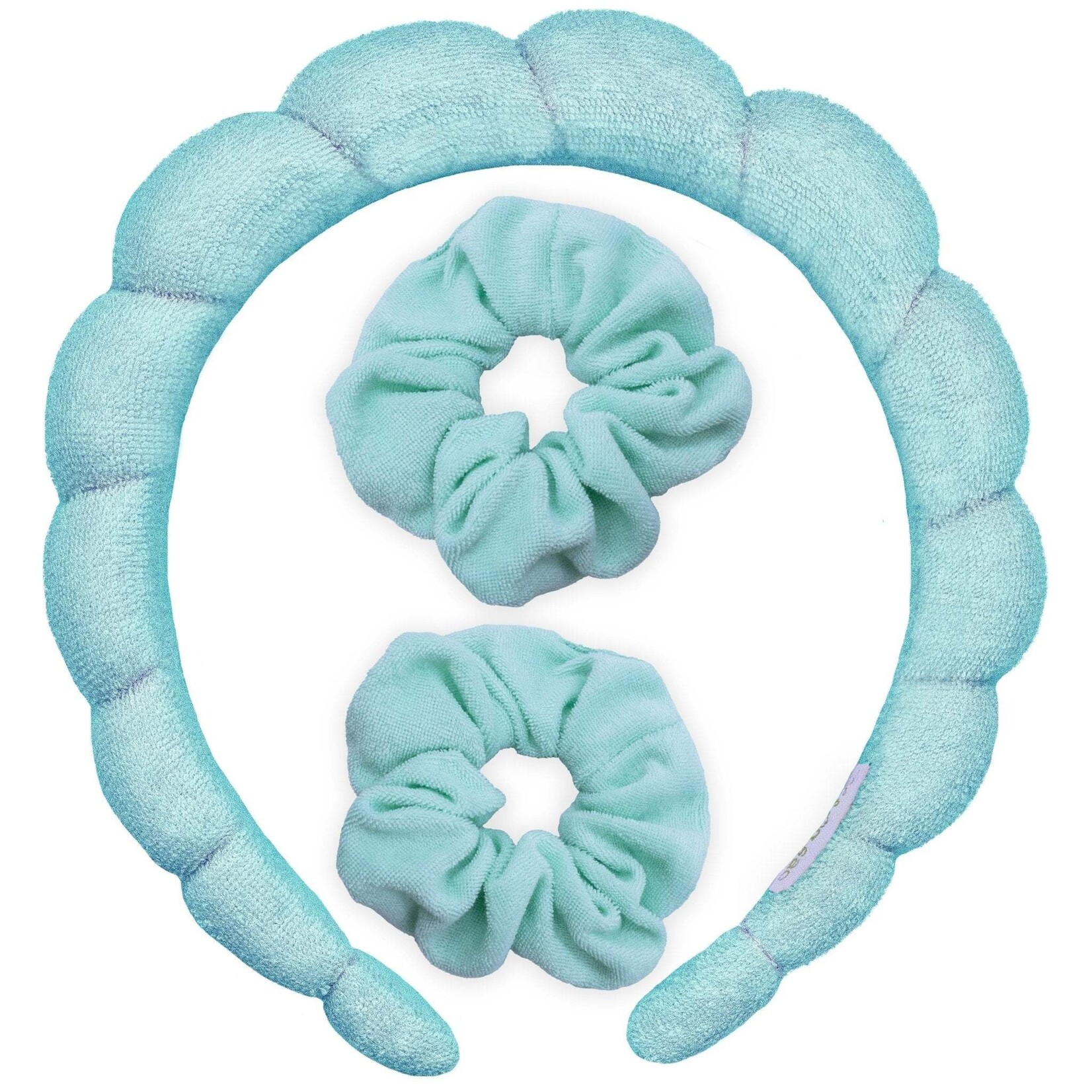 frog sac mint spa headband & scrunchie wristabands