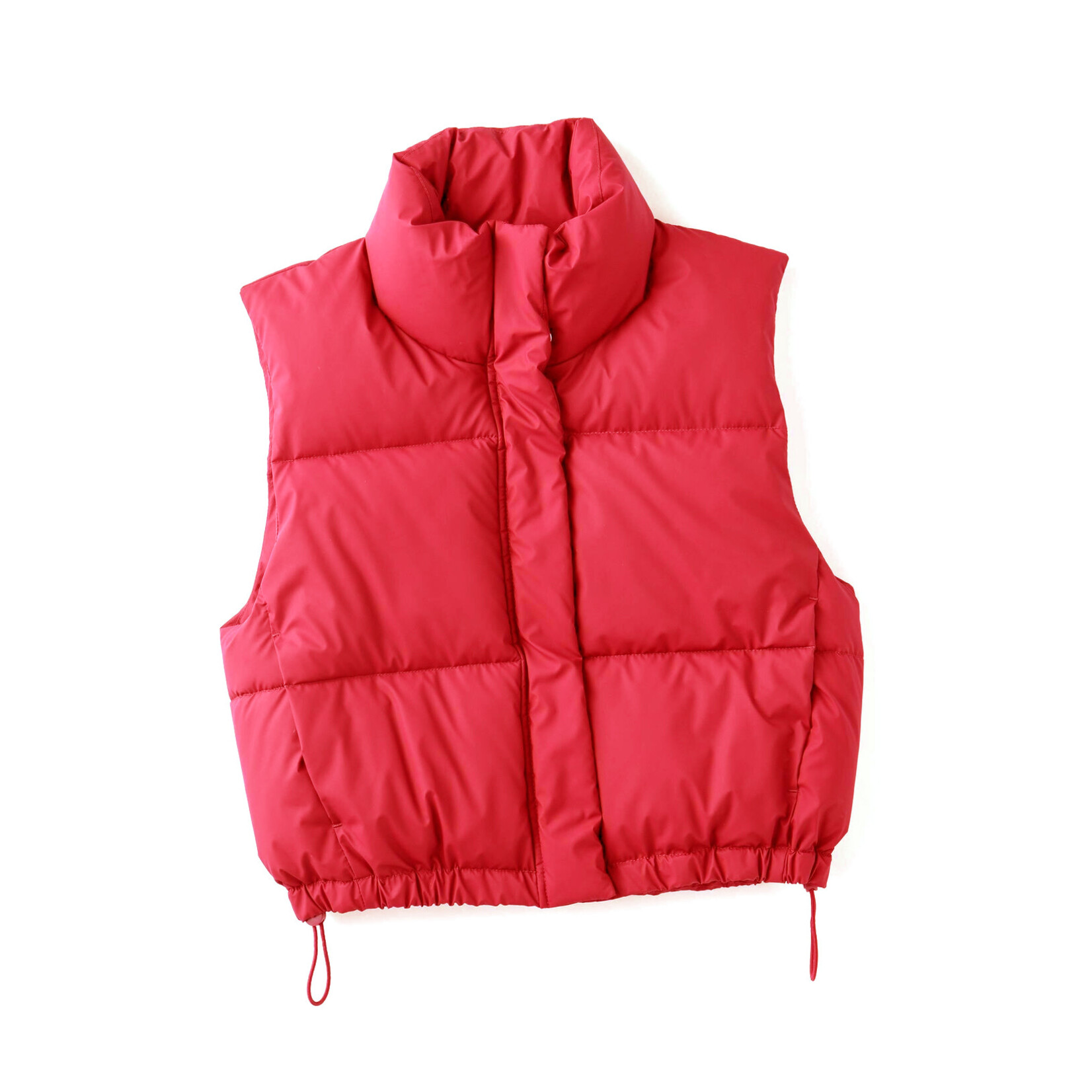 panache apparel red puffy vest