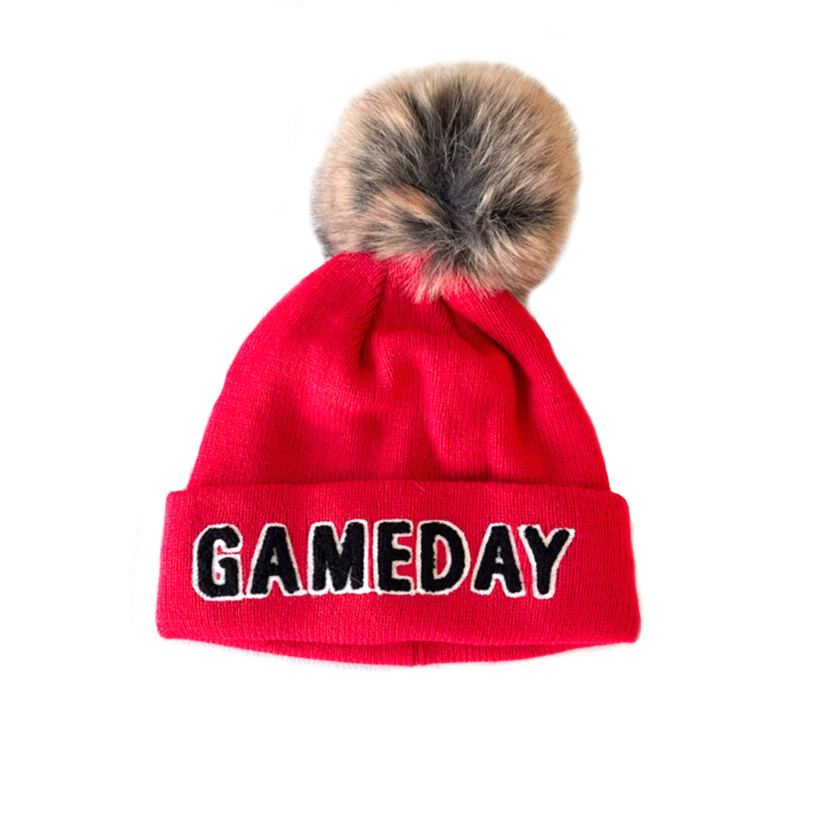panache apparel red game day beanie