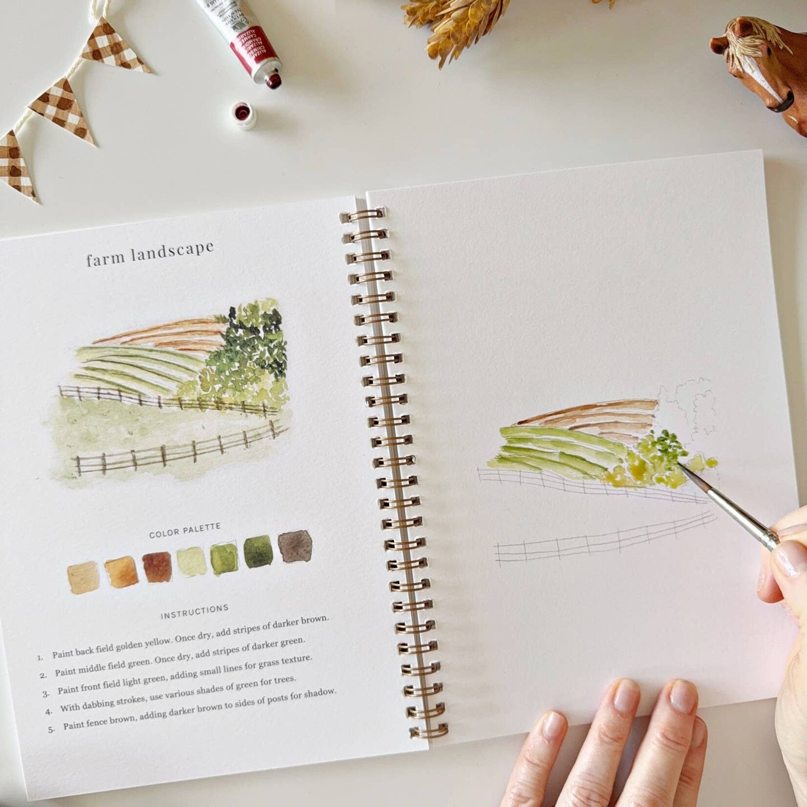emily lex studios FARM watercolor workbook