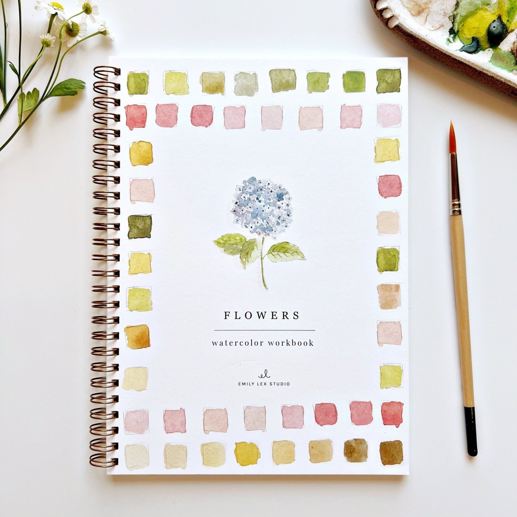 emily lex studios FLOWERS watercolor workbook