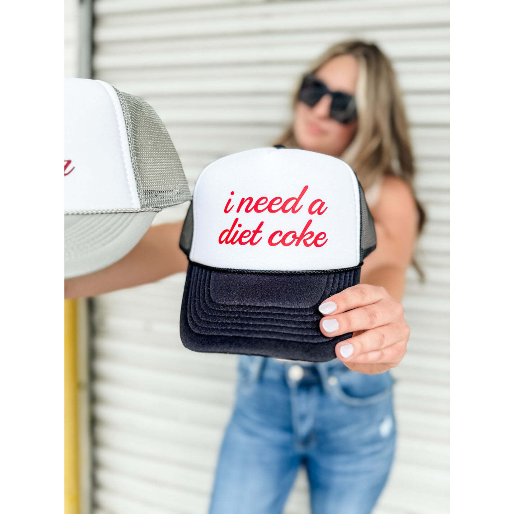 ruby red co. diet coke trucker hat