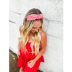 ruby red co. red & white knot headband