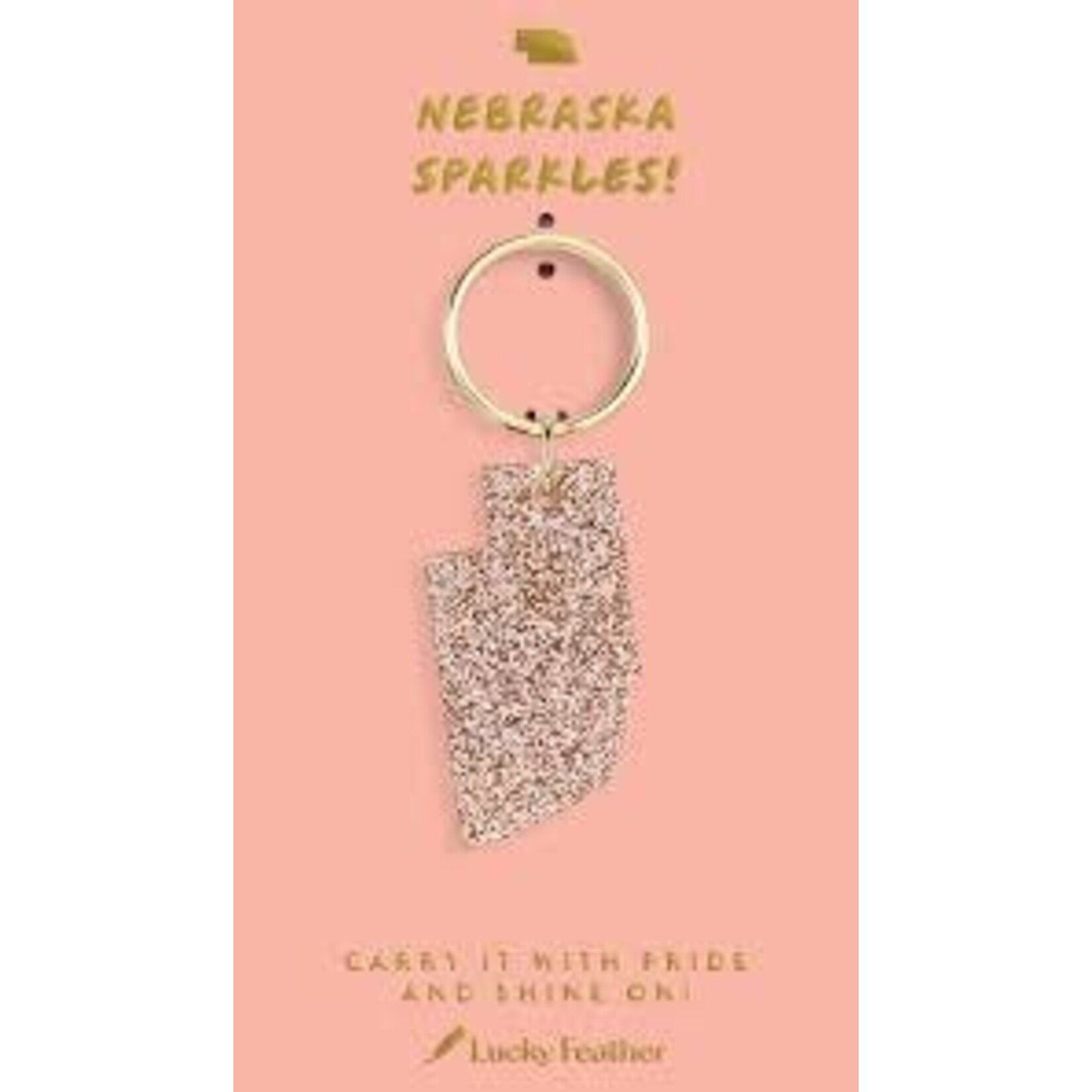 lucky feather nebraska keychain