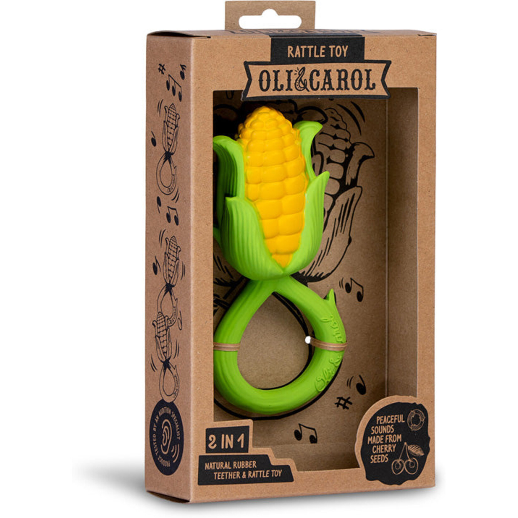 oli & carol corn rattle toy