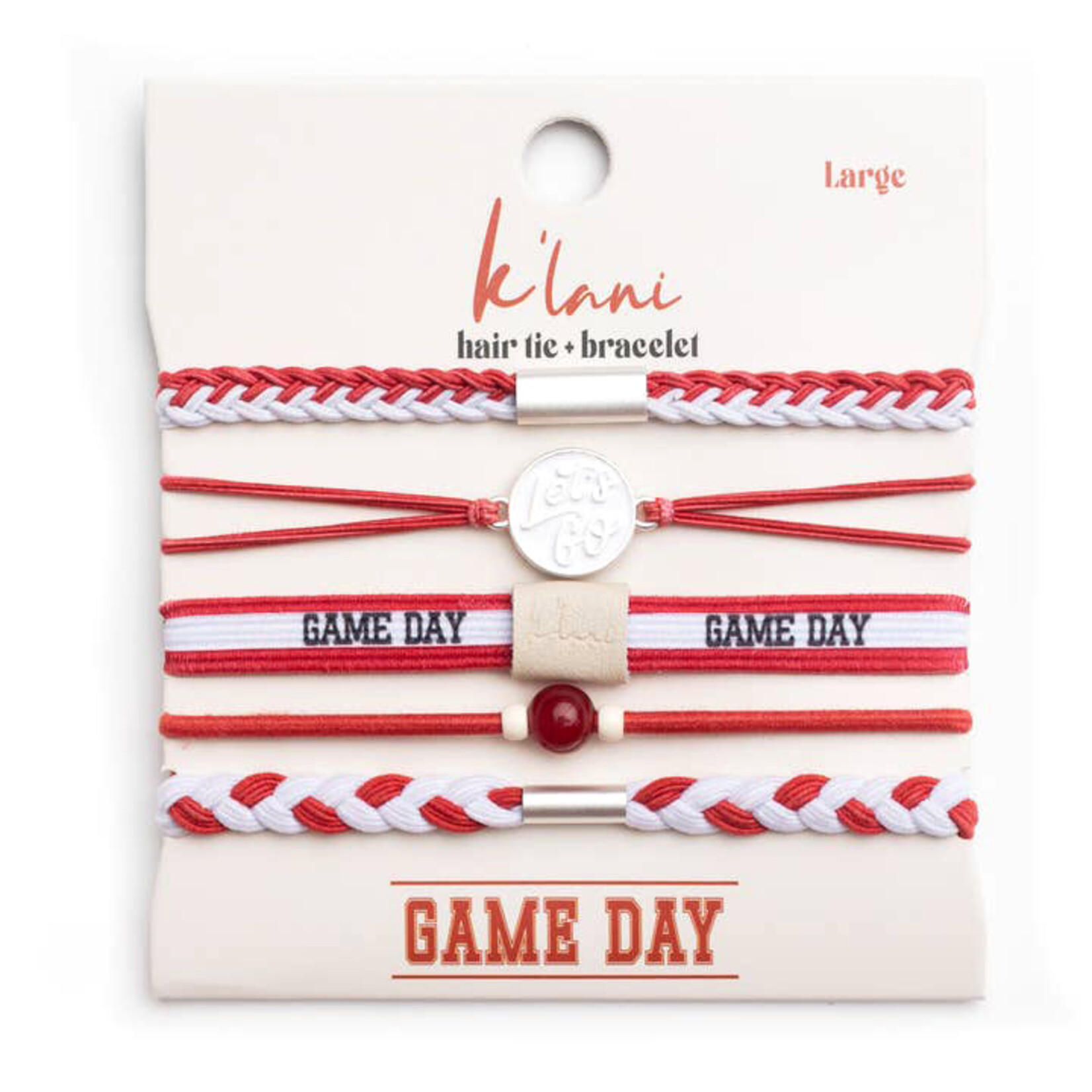 k'lani red GAME DAY hair tie bracelet