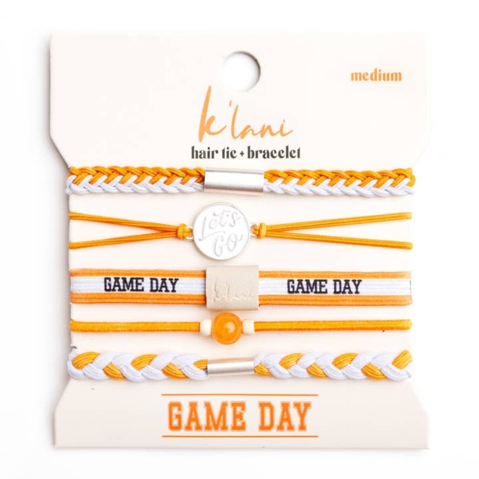 k'lani orange GAME DAY hair tie bracelet